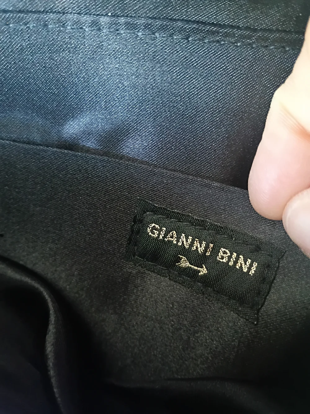 Gianni Bini Silver Glitter Envelope Clutch with Gold V Detail